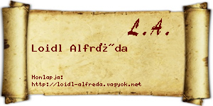 Loidl Alfréda névjegykártya